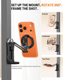 OMOTON TP02 Magnetic Phone Tripod for MagSafe, 360° Pivot, Clamp & Stand photo 3