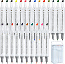 24 Pack Dual Tip Leather Dye Marker Pen, Leather Touch up Pen, Leather Marking Pen for Furniture Scratches Shoe Repair Kit Paint — 1