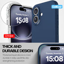CellEver Heavy-Duty Silicone Case for iPhone 16 [Camera Protection] [Anti-Oil Coating] Military Drop Protection, Soft Scratch-Free Interior, Navy Blue — 3