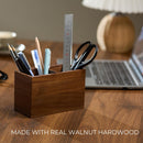 KORUA Walnut Pencil Holder (Double Slots) Wood Pen Holder for Desk — 2