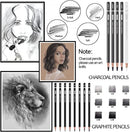 PANDAFLY Drawing Sketching Pencil Set, 22 Piece, Graphite Pencils (12B-2H) — 3