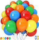 Red Yellow Blue Green Balloons, 60PCS Red Orange Blue Balloons, Rainbow Cartoon Theme Primary Color Latex Balloon for Kids Birthday Baby Shower Festival Carnival Circus Party Decorations Supplies | Red Orange Yellow | 12inch-60pcs — 1