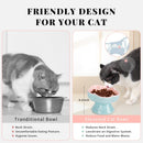 S&Q's CERAMICS Raised Slow Feeder Cat Bowl, Ceramic Elevated and Titled Glass Food Bowl Small Dogs Slow Feeder, Flower Shaped Cute Cat Dish for Dry and Wet Food (Pink, 5.8") — 5