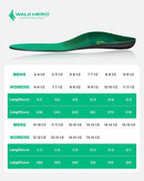 WalkHero Plantar Fasciitis Relief Insoles, High Arch Support Shoe Inserts - Green — 7