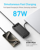 Anker Power Bank, 20,000mAh Travel Essential, Built-in USB-C Cable(Black) photo 2