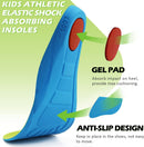 Ailaka Kids Shock Absorbing Insoles, Arch Support Sports Inserts - Green — 2