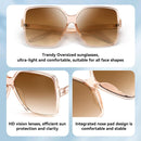 Dollger Oversized Square Sunglasses for Women Big Large Wide Trendy Shades | C: Brown Frame Brown Lens — 4