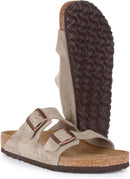 Birkenstock Classic Arizona Leather Unisex Adult Mules – Grey Taupe — 7