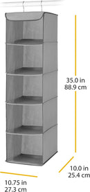 Whitmor 5 Section Closet Organizer - Hanging Shelves with Sturdy Metal Frame — 3