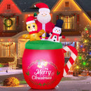 Christmas Inflatables Outdoor Decorations 6FT Blow Up Santa Claus Gingerbread Man Snowman in Xmas Mug for Outdoor Christmas Decorations — 1