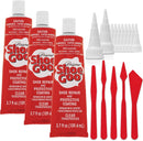 Shoe Goo Clear 3.7 Ounce (3-Pack) + Pixiss Spreaders & 10 Applicator Lids - Heavy-Duty Waterproof Adhesive for Shoe… — 1