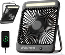 Warmco D4 Battery Powered Camping Fan 20000mAh, LED Lantern | Black — 1