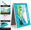 Hapikalor Watercolor Paper, 12"x18" Water Color Paper, 140lb/300gsm Teal | 12"x18" Pad — 7