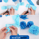 6 Light Blue Streamers, 492ft Pack of Crepe Paper Party Decorations | 6 Pack - Blue & Silver — 5