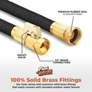 Flexi Hose with 8 Function Nozzle, 25FT - Lightweight Expandable Garden Hose, No-Kink Flexibility, 3/4 Inch Solid Brass Fittings and Double Latex Core | Black — 6
