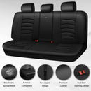 CAR PASS Leather Back Seat Cover, Universal Waterproof Bench Rear Seat Cover Zipper Split Rear Bench Protector Fit 95% Automotive Interior Covers for Cars Sedans SUVs (Rear,All Black) — 4