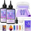 HeyClear UV Resin Kit with Light, Molds 200g Clear UV Epoxy Cure for Crafts — 1