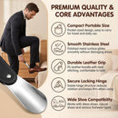 Metal Shoe Horn, 3.94 Inch Mini Travel Shoehorn with Leather Case — 3