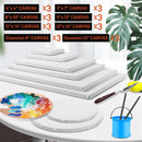 24 Pack Canvases for Painting with 4"x4", 5"x7", 8"x10", 9"x12", 11"x14", 12"x16", Round Canvas with 12"x12", 8"x8", Painting Canvas for Oil & Acrylic Paint. | 24 Packs - 8 Sizes (3 of Each) — 3