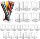 Crtiin 20 Pcs Acrylic Pen Holder Pencil Cup Desk Organizer, Clear — 1