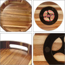 Acacia Wooden Lazy Susan for Table Top-12 Inch Wooden Lazy Susan Turntable with Double Handle-Large Acacia Wooden-Spice Organizer for Countertop, Table, Cabinet — 6