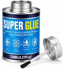 Super Glue with Brush 130ml, All Purpose Clear Strong Adhesive Waterproof Instant Glue Gel for Wood Ceramic Glass… — 1