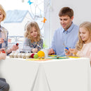 6Pcs 54 x 108 Inch White Rectangle Tablecloth,Disposable Plastic Table Cloth,Waterproof White Table Cover for Graduation Birthdays Weddings Anniversary Party Decorations | 6 Pack — 5