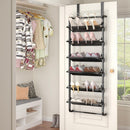 BUKFEN 6-Tier Adjustable Metal Shoe Rack, Over Door & Wall Mount Organizer — 2