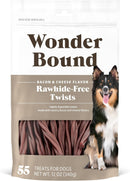 Wonder Bound Bacon & Cheese Flavor Dog Twist Sticks - 55 Count - Rawhide-Free…