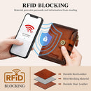 Wallet Women,RFID Blocking Leather Womens Wallet Bifold Compact Card Holder Small Wallet for Women with Removable ID Window Brown — 5