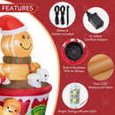 ZPISF 6 FT Christmas Inflatables Outdoor Decorations, Cute Christmas Blow Up Yard Decorations Gingerbread Man in Hot Cocoa Mug Scene for Garden Lawn Xmas Decor — 7
