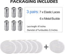 ZHENTOR Elastic Shoe Laces, Elastic No Tie Shoelaces for Sneakers, One Size Fits All Adults and Kids Shoes | White 02Y | 3 Pairs — 2