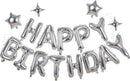 Silver Happy Birthday Balloons Banner Sign Mylar letter Party Decoration | Silvery — 1