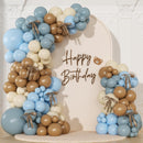 Dusty Blue Brown Balloon Arch Kit for Bear Baby Shower | Brown Blue — 1