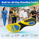 Gviipk Upgraded Plantar Fasciitis Insoles, 240lbs Heavy Duty Work Boot Insoles for Men, Arch Support Orthotics Inserts, Athletic Gel Shoe Inserts for Pain Relief, Flat Feet, Standing All Day - L - Blue Yellow — 5