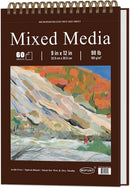 MOFUNY Mixed Media Sketchbook 9x12, Drawing Paper Pad 60 Sheets_98lb/160gsm | Burgundy | 9" x 12" (Pack of 1) — 1