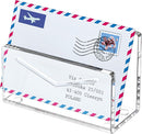 FUCDTEFC Acrylic Mail Holder, Clear Acrylic File Letter Organizer, Vertical Envelope Mail Holder for Desk, Lightweight Countertop Bill Holding Sorter Letter Invoice Stand for Home Office School — 1