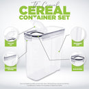 Utopia Kitchen Cereal Containers Storage Set with Lids, 4 Pack, 4L, Clear