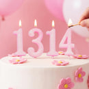 PHD CAKE 10-Pieces Pink Glitter Numeral Birthday Candles, Cake Numeral Candles Number 0-9 Glitter Cake Topper Decoration for Birthday,Wedding Anniversary,Party Celebration — 6