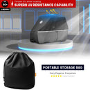 2/4/4+2 Passenger Golf Cart Cover Fits EZGO, Club Car, Yamaha, Heavy Duty 420D Waterproof Windproof Sunproof Outdoor All-Weather Full Cover (Black Gray-L) — 8