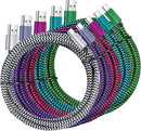 QQLIKE USB C Cable, 5 Pack (6FT) 3A Fast Charging Nylon Braided Type C Cord 1