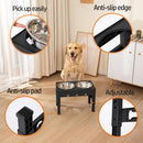 Elevated Dog Bowls with 2 Stainless Steel Bowls, 5-Height Adjustable Stand…