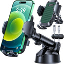 2026 Ultimate Best【True Military-Grade & Safety Cert】Car Phone Holder HTU【Upgraded 360° Rotation & 100LBS Strongest Suction】5-in-1 Truck Windshield Dashboard Vent Mount Stand for iPhone Android, Black | Green photo 1