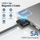 140W USB-C to Magnetic 3 Cable 6.6ft, for MacBook Pro/Air M2-M5, White 5