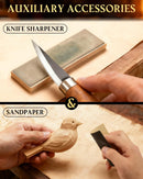 Wood Carving Kit Whittling Kit: Wood Carving Knife Tools with Leather Case | Brown(Lite Version) — 5