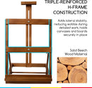 MEEDEN Heavy-Duty Tabletop Studio H-Frame Wooden Easel- Solid Beech Wood Adjustable Artists Desktop Wood Easel Table for Artist, Beginners & Teens- Holds Canvas Art up to 23" High (Walnut) — 3
