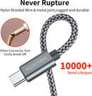 USB Type C Cable,(2-Pack 3FT) USB C Charger Cable Nylon Braided Fast Charging Sync Cord Compatible iPhone 17 Air/16 Pro Max Samsung Galaxy S10 Plus,Google Pixel 2(Gray) 5