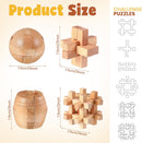 34 Pcs Metal Brain Teaser Puzzles for Kids Adult 3D Wooden Mind Games Puzzle Cube Wooden Brain Games Block Metal Wire Unlock Interlock Game Educational Logic Mind Desktop Toys — 2
