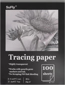 SuFly Tracing Paper Pad 8.5"x 11", Transparent Vellum Paper_100 Sheets_38Lb | Clear | 8.5 in. x 11 in. (1 Pack) — 1