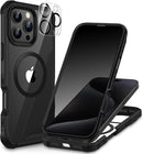 CENHUFO Magnetic Privacy for iPhone 16 Pro Case [Compatible with Magsafe] Full Body Phone Case Built-in 9H Tempered Glass Privacy Screen Protector and Camera Lens Cover, Shockproof Bumper - Black photo 1